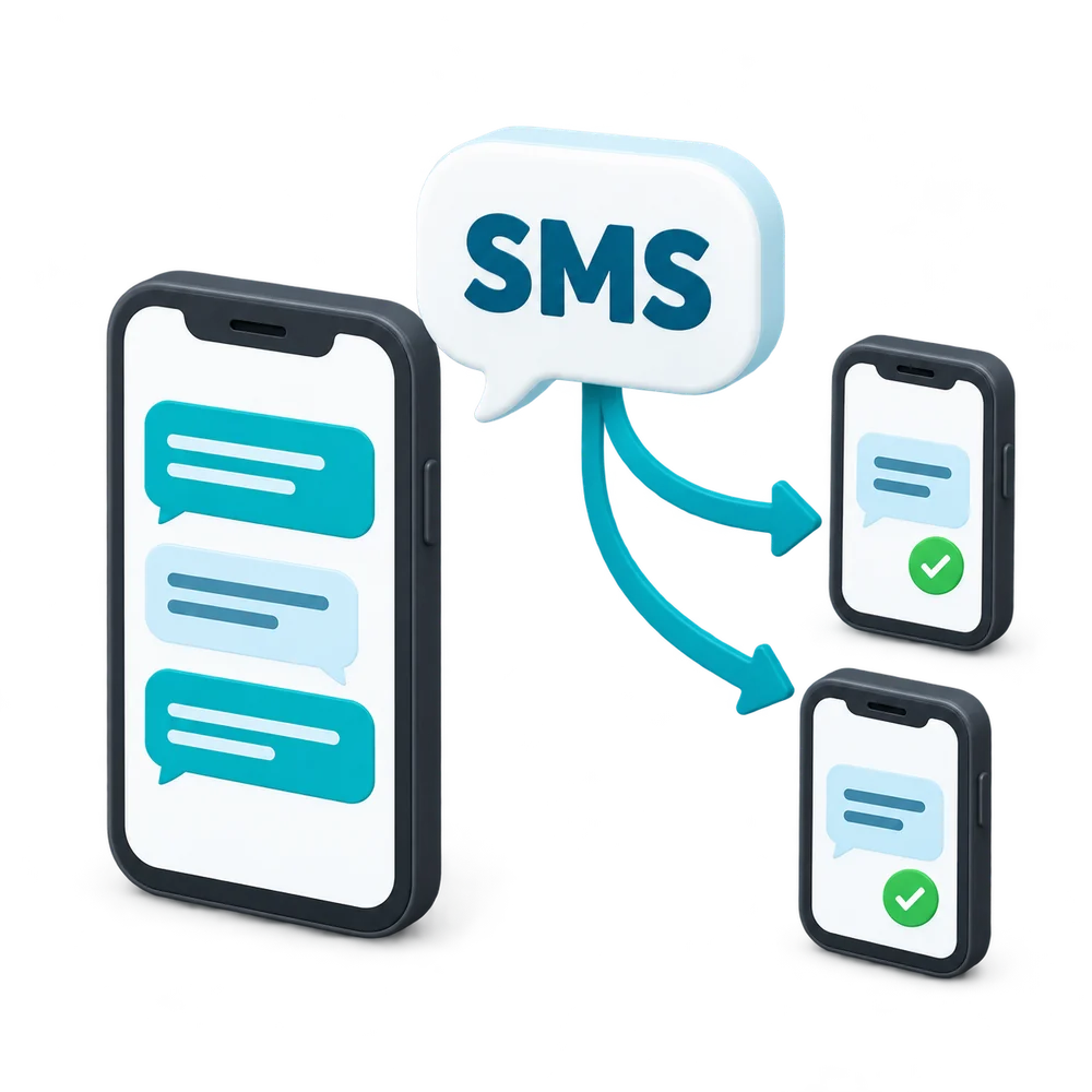 Bulk SMS versturen Illustratie van zakelijk bulk-sms versturen